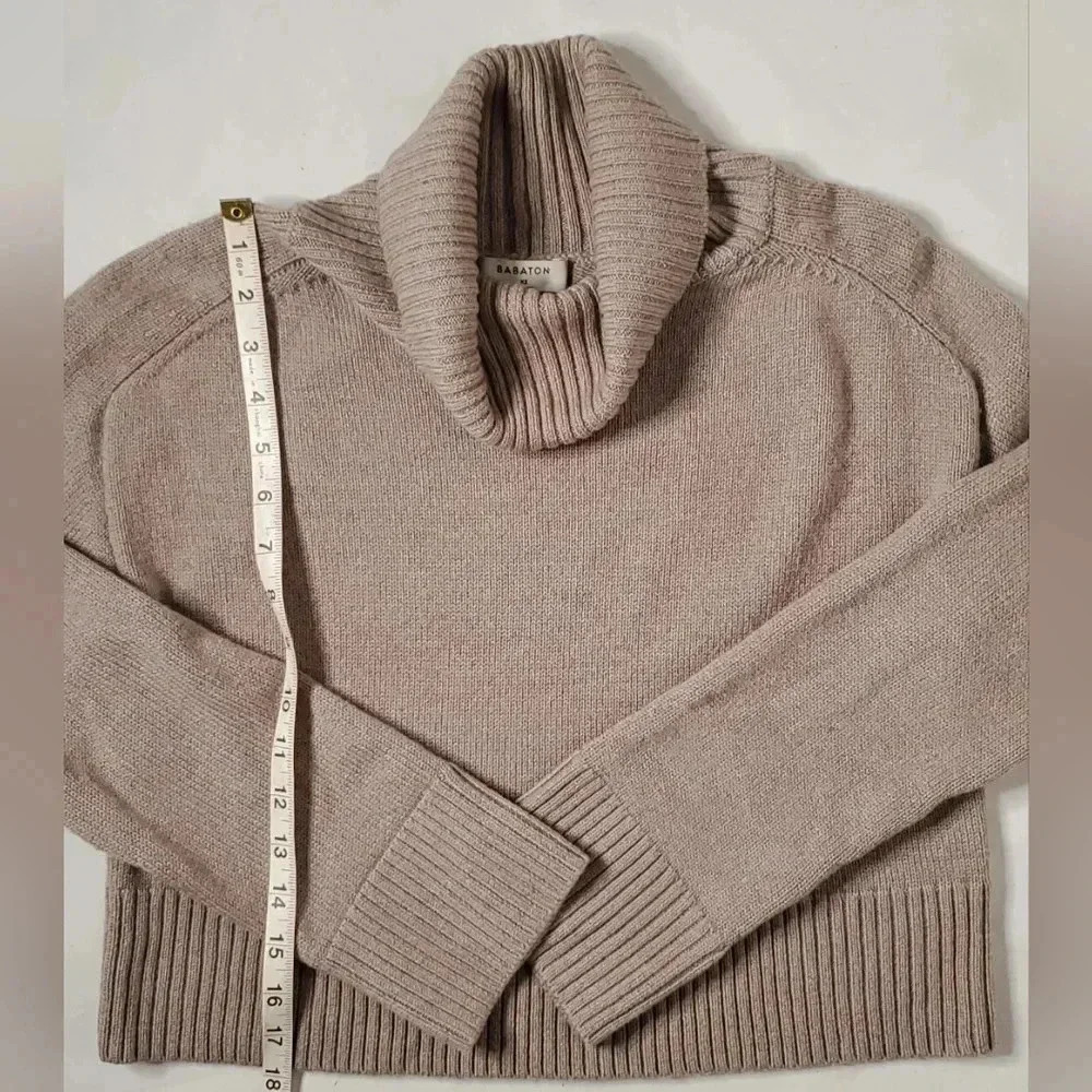 Babaton Aritzia Titus Cropped 100 Merino Wool Turtleneck Sweater Sz XS/S… - Picture 6 of 10